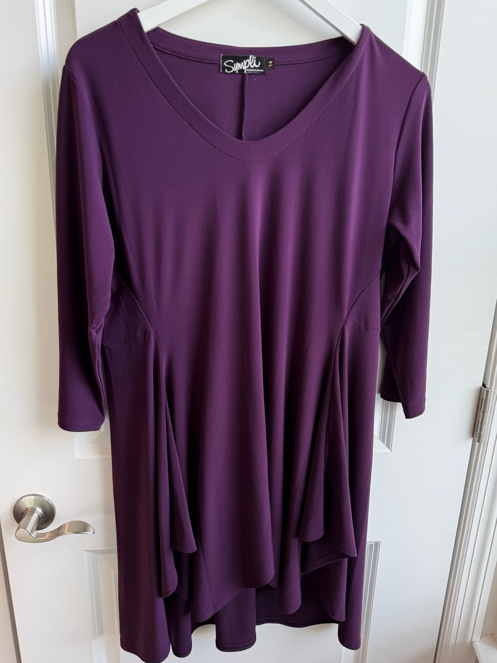 Sympli size 14 Flowy Tunic 3/4 Sleeve Classic Office Professional Made in Canada